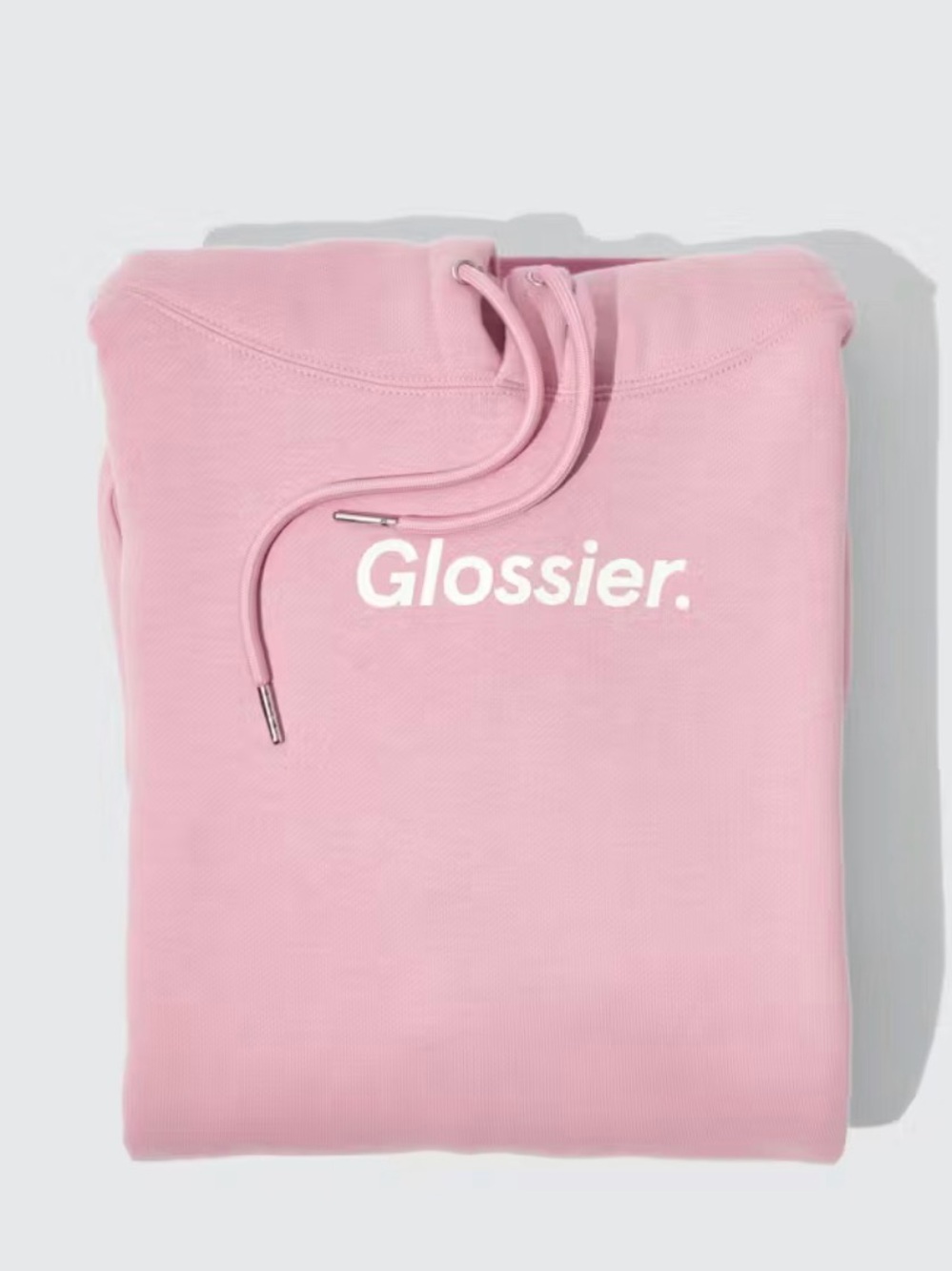 Glossier Pastel Pink Logo Pullover Hoodie